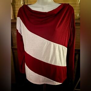 Unbranded Size Large Women’s Boatneck Blouse 40” Bust 23” Length Poly Blend